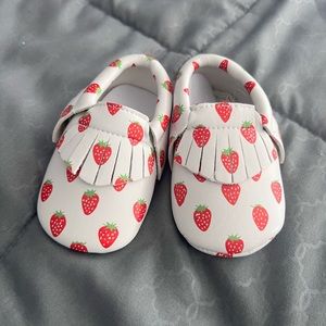 Strawberry Baby Moccasin Shoes